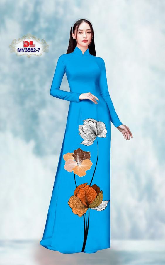 Vải Áo Dài Hoa In 3D AD MV3582 8